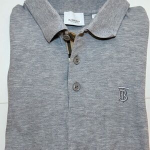 Burberry Light Gray Polo Shirt for Men